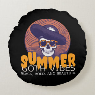 Totenkopf-Sommerhut Rundes Kissen