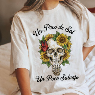 Totenkopf-Sonnenblumen-Schmetterling-Mittelfinger Tri-Blend Shirt