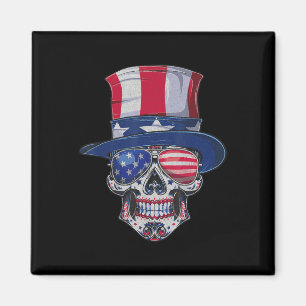 Totenkopf Sonnenbrille USA Flagge Memorial Day 4.  Magnet