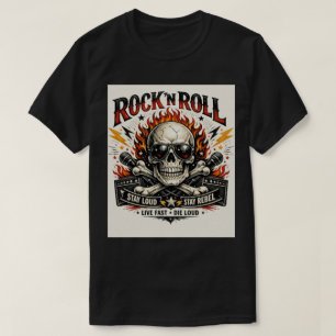 Totenkopf-Star: Das ultimative Rock & Roll-Grafikd T-Shirt