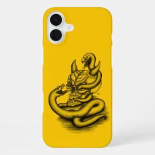 Totenkopf - Teufelskopf mit Schlange iPhone 16 Plus Hülle