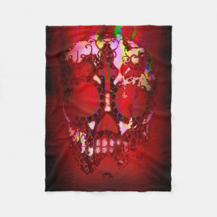 Totenkopf und Feuer Fleecedecke