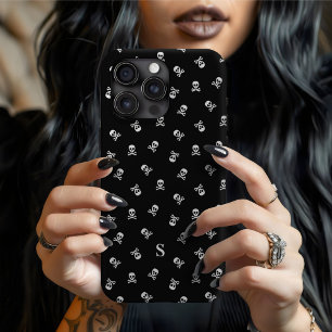 Totenkopf und gekreuzte Knochen monogrammiertes Ha iPhone 16 Pro Max Hülle