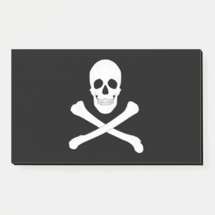 Totenkopf und gekreuzte Knochen (Piratenflagge) Post-it Klebezettel