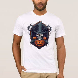 Totenkopf und Jack-o-lanterns Halloween T-Shirt
