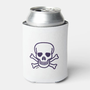 Totenkopf und Knochen weißer Dosenkühler 2-seitig