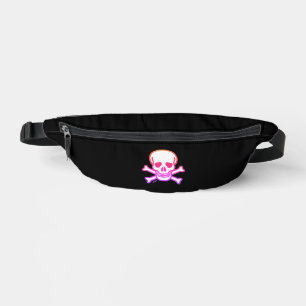 Totenkopf und Knochen weißes Neon-Schwarzes Baucht Bauchtasche