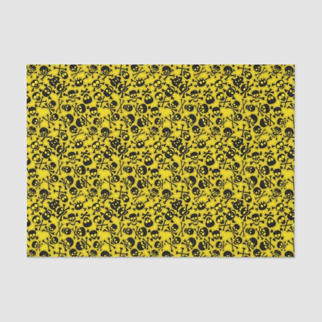 Totenkopf- und Kreuzbeinmuster Seidenpapier (Vorderseite)
