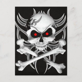 Totenkopf und Kreuze Postkarte