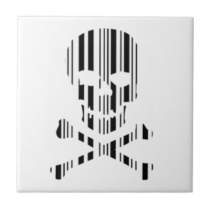 TOTENKOPF- UND KREUZKNOCHEN-BARCODE Gift Barcode Fliese
