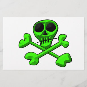 Totenkopf- und Kreuzknochen-Muster Briefpapier