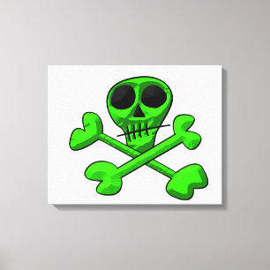 Totenkopf- und Kreuzknochen-Muster Leinwanddruck