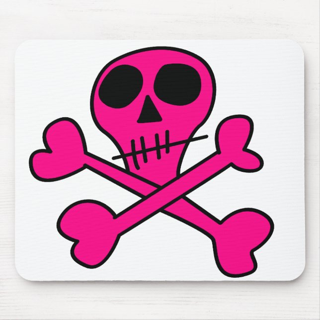 Totenkopf- und Kreuzknochen-Muster Mousepad (Vorne)