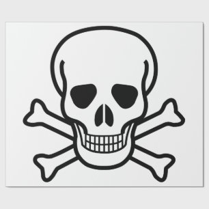 Totenkopf und Kreuzknochen Vintage-Gothic-Piraten- Geschenkpapier