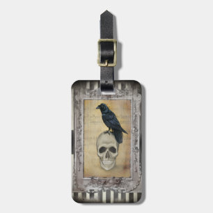 Totenkopf und Rabe Gepäckanhänger