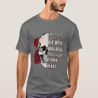 Totenkopf- und Rosen-Grafik-Shirt – Gothic-Zitat-T T-Shirt