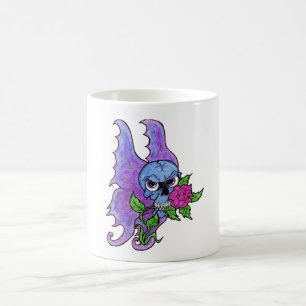 Totenkopf- und Rosen-Tätowierungs-Flash-Totenkopf- Kaffeetasse