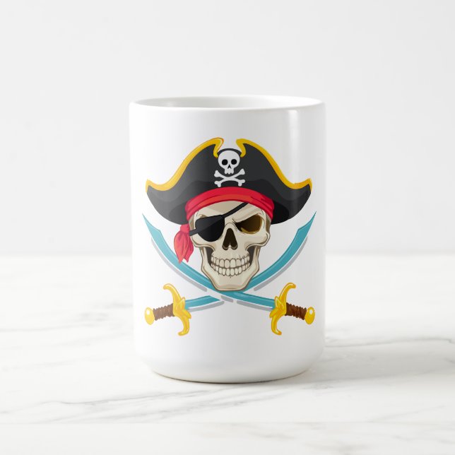 Totenkopf und Säbel Kaffeetasse (Mittel)