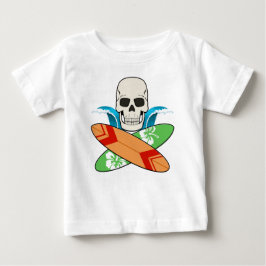 Totenkopf und Surfboards Jolly Roger Piratenflagge Baby T-shirt