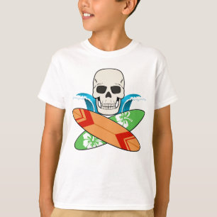 Totenkopf und Surfboards Jolly Roger Piratenflagge T-Shirt