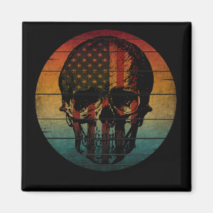 TOTENKOPF VINTAGE AMERIKANISCHE FLAGGE GESCHENK MAGNET