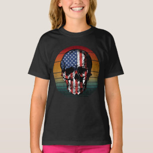 TOTENKOPF VINTAGE USA-FLAGGE ABGENUTZT T-Shirt