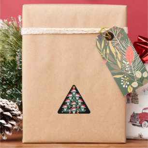 Totenkopf-Weihnachtsbaum-Pyjama Cooler Skelett-Wei Dreieckiger Aufkleber
