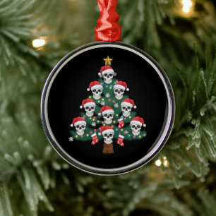 Totenkopf-Weihnachtsbaum-Pyjama Cooler Skelett-Wei Ornament Aus Metall