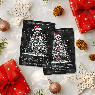 Totenkopf-Weihnachtsbaum-Pyjama-Skelett-Santa-Hut Einladung