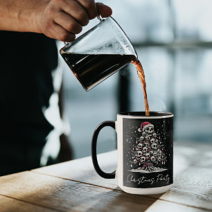 Totenkopf-Weihnachtsbaum-Pyjama-Skelett-Santa-Hut Tasse