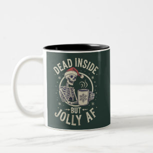 Totenkopf-Weihnachtsmann tot von innen Weihnachten Zweifarbige Tasse
