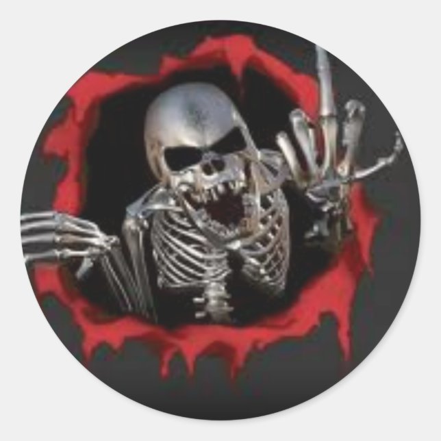 Totenkopf Weise Runder Aufkleber (Vorderseite)