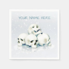 Totenköpfe im Schnee. Personalisiert Serviette