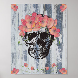 Totenköpfe 'n Mohnblumen Poster
