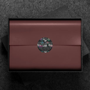 Totenköpfe und dunkle Rosen Funky Glam Ombre Dan Runder Aufkleber