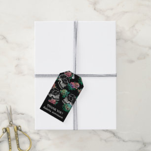 Totenköpfe und Ombre-Rosen Gothic Glam Danke Geschenkanhänger