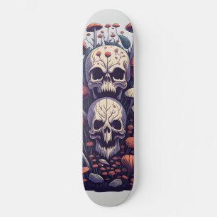 Totenköpfe und Pilze Skateboard