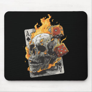 Totenkopfflammen-Würfel-Spielkarten Poker-Tarot-Sk Mousepad
