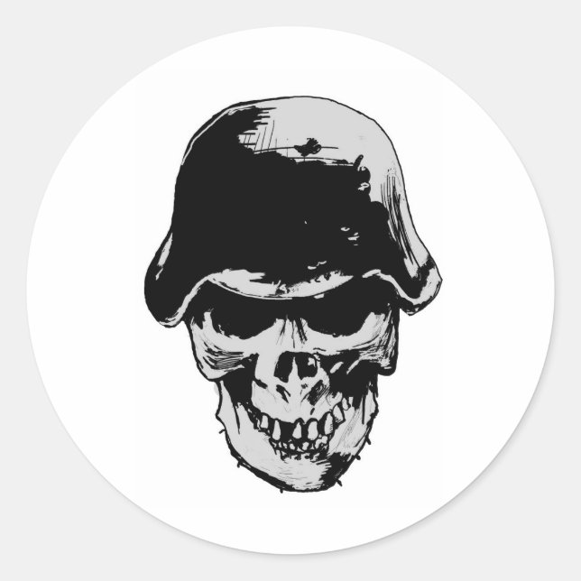 Totenkopfhalle Runder Aufkleber (Vorderseite)