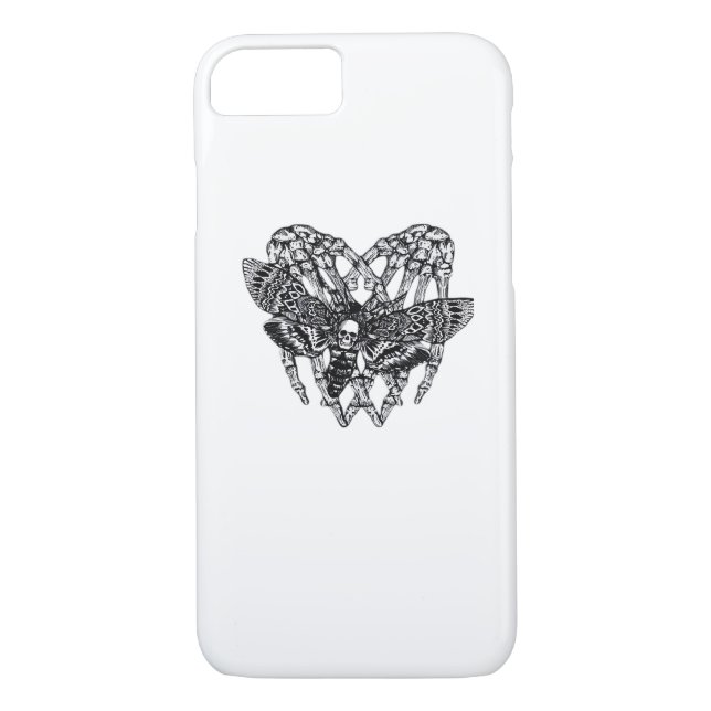 Totenkopfmoth Classic - Skeleton-Handherz Case-Mate iPhone Hülle (Rückseite)