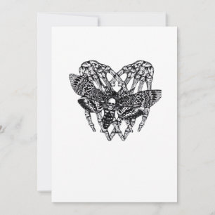 Totenkopfmoth Classic - Skeleton-Handherz Feiertagskarte
