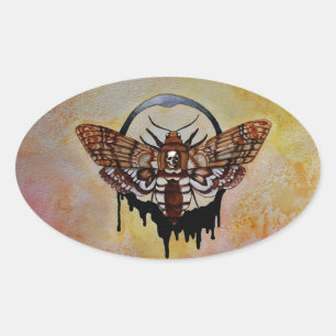 Totenkopfmoth Ovaler Aufkleber