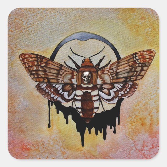 Totenkopfmoth Quadratischer Aufkleber (Vorderseite)