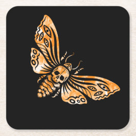 Totenkopfmoth Rechteckiger Pappuntersetzer