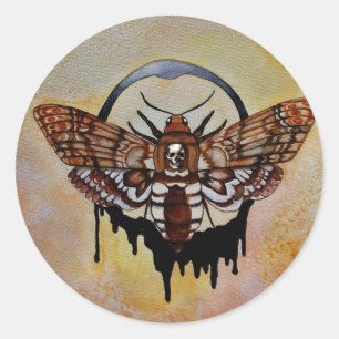 Totenkopfmoth Runder Aufkleber