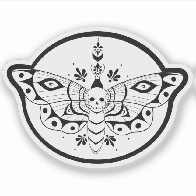 Totenkopfschwärmer Aufkleber (Vorderseite)