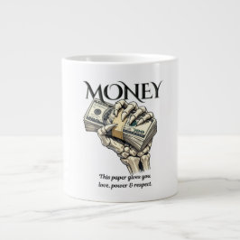 Totenmaskenhand hält Grafikdesign für Bargeld Jumbo-Tasse