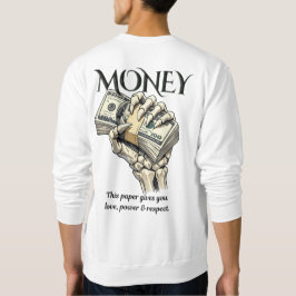 Totenmaskenhand hält Grafikdesign für Bargeld Sweatshirt