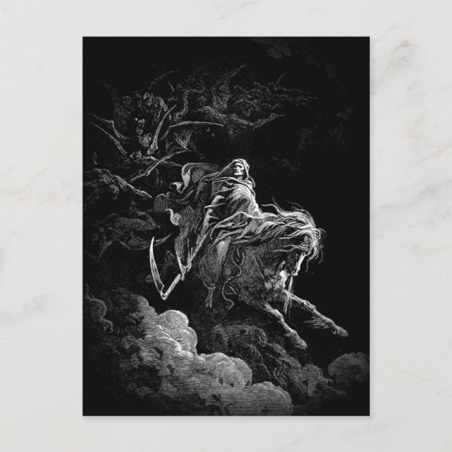 Totenreiten über eine Nachthimmel-Postkarte Postkarte (Vorderseite)