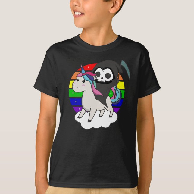 Totenrennen Unicorn Funny Unicorns Regenbogen T-Shirt (Vorderseite)